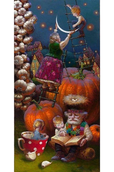 Marcel Kristal Tablo Grandma and Grandpa's Fairy Tales Marcel Art Diamond Mosaic Painting 36x71cm