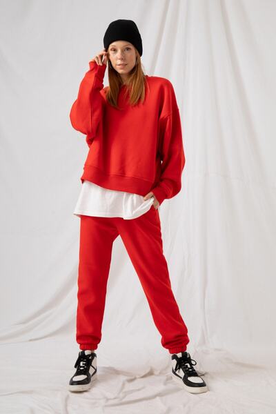 gothamvibes Kadın Jogger Kırmızı Eşofman Altı