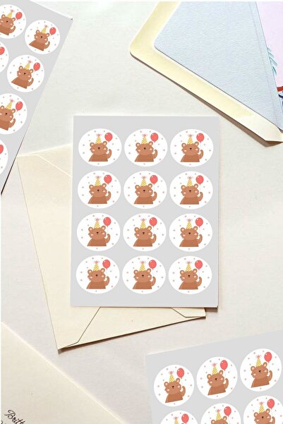 Spacepiks Srećni medvedić naljepnica 50 komada 5 cm prečnika