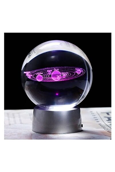 BSD GİFTED 3d Işıklı Gezegen Cam Küre