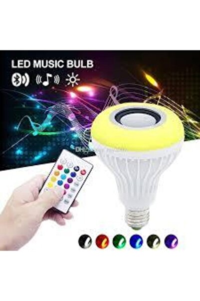 sekizgen led Bluetooth Hoparlörlü Kumandalı Rgb Led Ampül