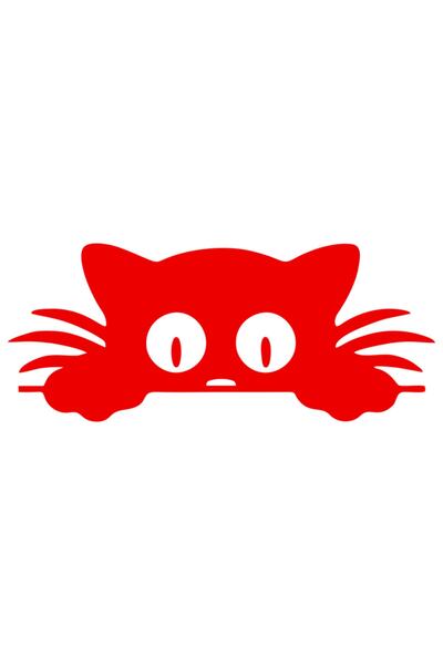 esticker 25 X 10 cm Luggage Cat Car Sticker Red