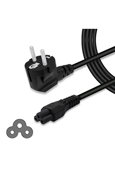 Engpars Notebook Adaptör Şarj Kablosu - Asus Hp Dell Lenovo Dizüstü Bilgisayar Monitörü Yonca Power Kablosu