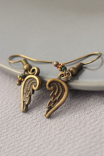 delay art Little Angel Themed Bronze Ethnic Bohemian Earrings