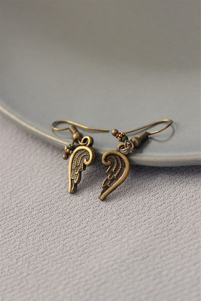 delay art Little Angel Themed Bronze Ethnic Bohemian Earrings
