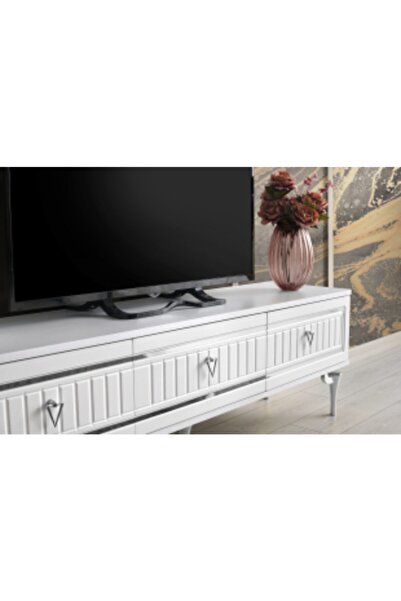 mapahomeliving 180 Cm Klas Metal Ayak-mdf Mebran Kapak Tv Sehpası