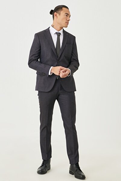 ALTINYILDIZ CLASSICS Costum pentru bărbați, maro, slim fit, slim fit, în carouri