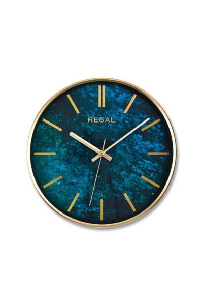 Regal 0250 Gh2 Стенен часовник с тънка рамка и мраморен мотив от оникс