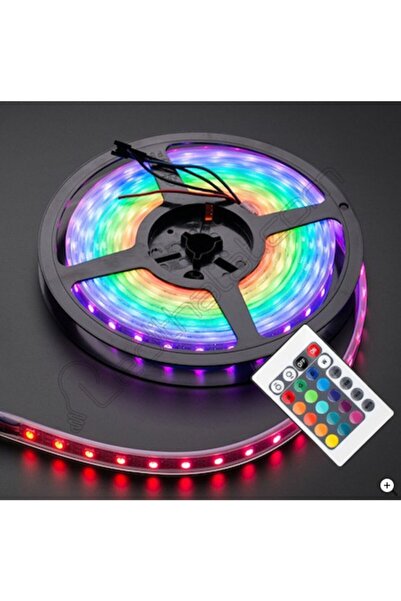 LEDREYON 5 Metre Kumandalı Şerit Led Işık Adaptörlü Tak Çalıştır - Rgb Şerit ...