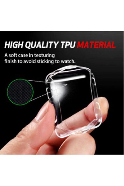 GREGOSS Apple Watch 2 3 4 5 6 7 Se 8 9 Compatible 44mm Transparent Silicone 360 Full Protection Soft Case