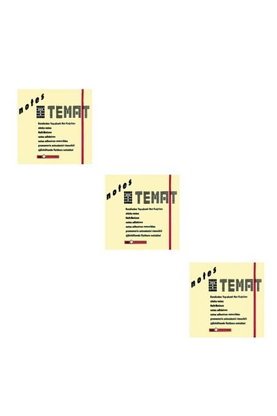 Temat 75 X 75 Mm Pastel Yellow Postit - Adhesive Paper 3 Pieces