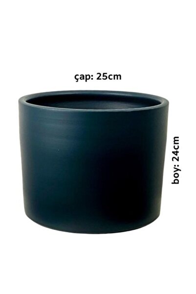 Fidanburada Ruby Terra Cotta Saksı Antrasit 25cm