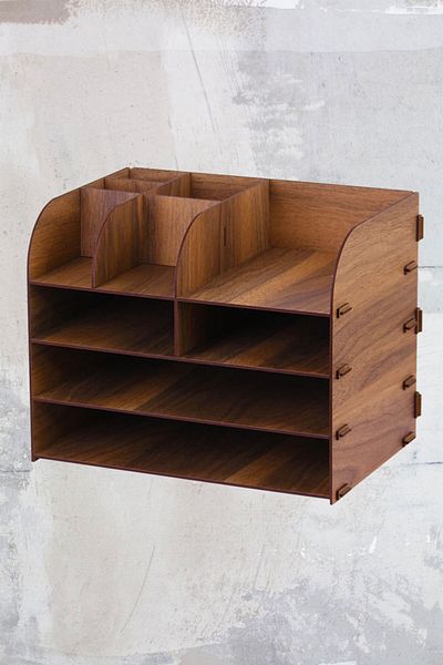 Aldebaran Reklam A4 Document Rack Desktop Organizer File Organizer Desktop Wooden Organizer