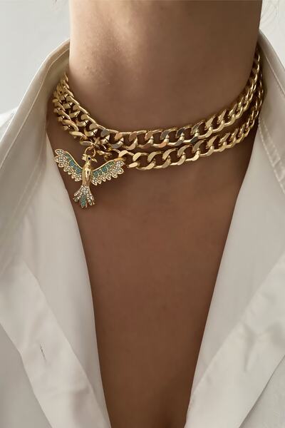 Clare's Store Ankakuş Çift Sıralı Choker