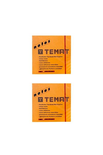 Temat 75 X 75 Mm Phosphorescent Orange Postit - Adhesive Paper Pack of 2