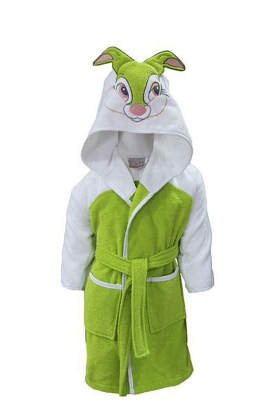 Lucy and Home 100% Cotton Rabbit Motif Children's Bathrobe