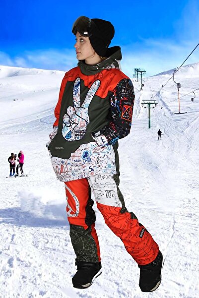 SNOWSEA Peace Formule Kadın Kayak Snowboard Mont Ve Pantolon Takımı / Ss7729