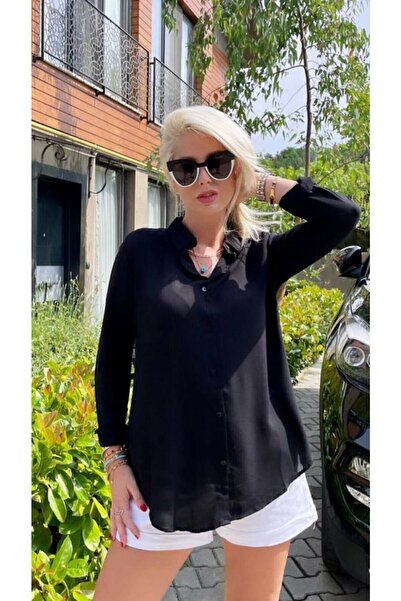 Generic Brand Women's Basic Standard Pattern Woven Viscose Fabric Shirt Blouse