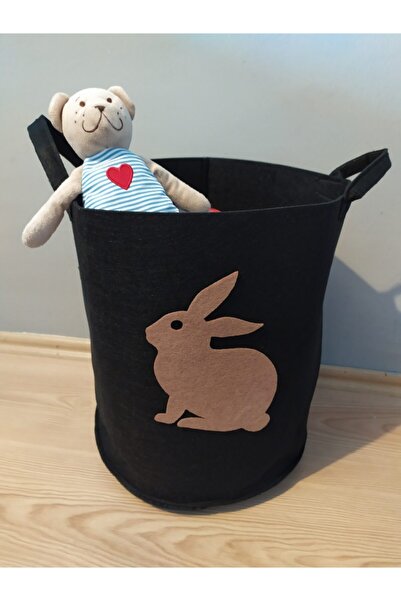 Nazhome سلة لباد أرنب بمقبض 34 سم - متعددة الأغراض