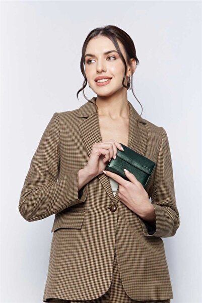 Aka Deri 445 Γυναικείο πορτοφόλι από 100% γνήσιο δέρμα Χακί