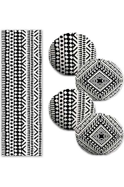 Realhomes Model scandinav proiectat 4 perne rotunde 1 set de alergător