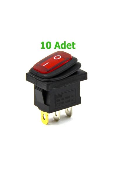 Kampa Bellows Illuminated Switch 10 Pieces Red, On-off 3 Pin - Button Button Switch