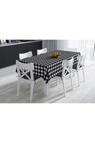 Adawall Black and White Square Tablecloth 160x220cm