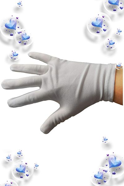 Beauty Box 2 Pairs 1stQuality White Marching Glove Washable Hygienic Gloves 26 Cm