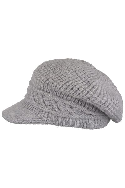 Suyutti Arıcı Store New Season Gray Color Angora Women's Brim Beret with Fleece