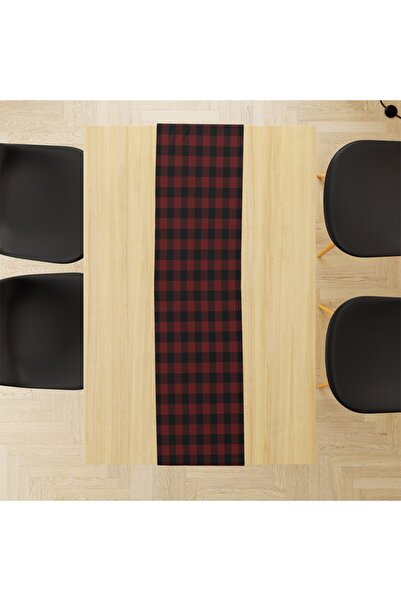 Adawall Red - Black Square Runner 140x45cm