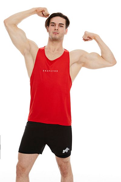 ShapeYou Men's Red Fitness Athlete Undershirt