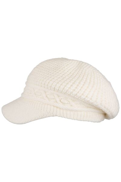 Suyutti Arıcı Store New Season Cream Colored Angora Brim Beret with Fleece