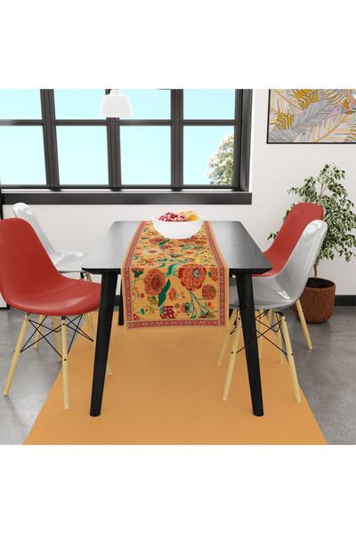 Adawall Alergător cu flori de margaretă portocalie 140x45cm