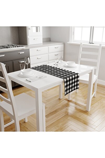 Adawall Black - White Square Runner 140x45cm