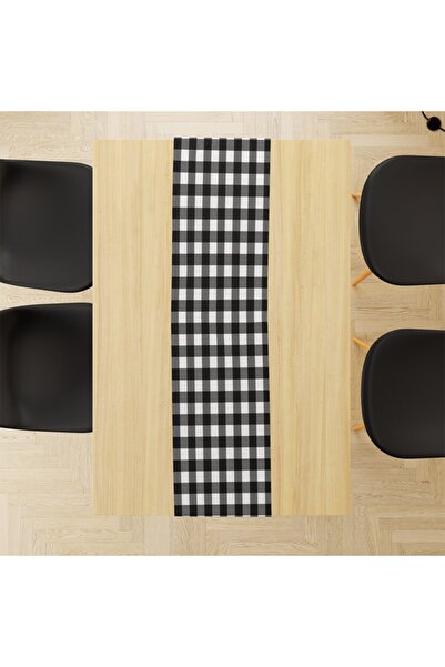 Adawall Black - White Square Runner 140x45cm