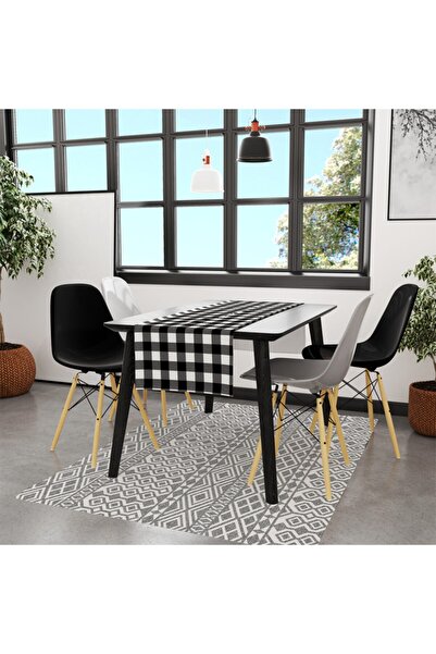 Adawall Black - White Square Runner 140x45cm