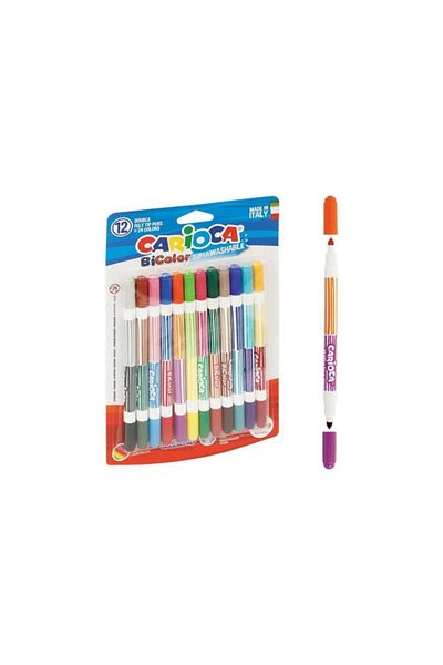 CARIOCA 12 Pack Double Color Super Washable Crayons - 42265