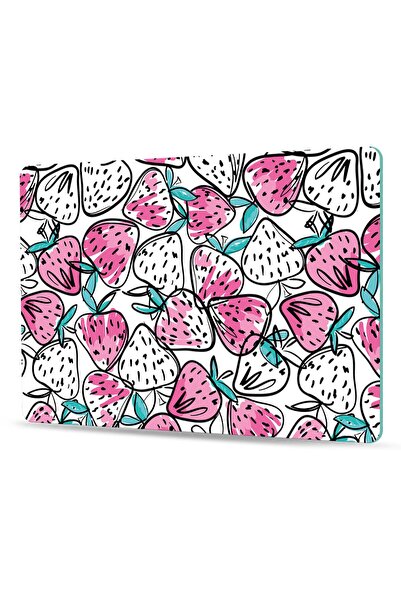 Decovetro Cam Kesme Tahtası Ve Sunum Tablası Çilek Desenli