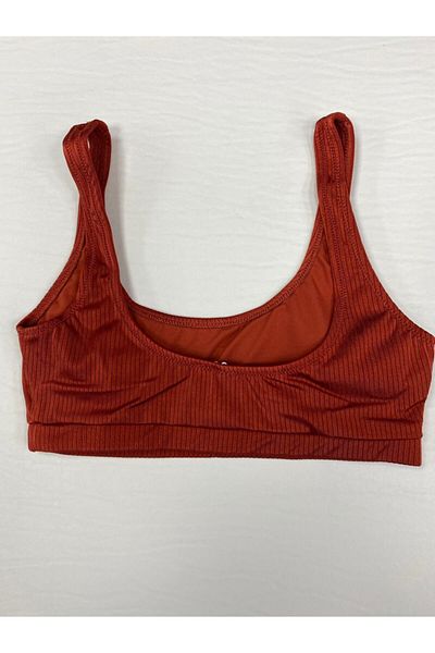 No Gossip Top de bikini sport din stofă cu snur