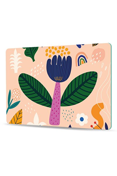 Decovetro Cam Kesme Tahtası Ve Sunum Tablası Çiçek Desenli