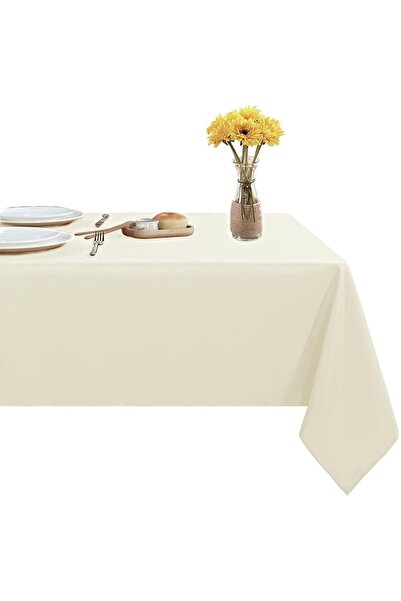 Bc Home Masa Örtüsü Krem Rengi Leke Tutmaz Kolay Ütülenir Yılbaşı