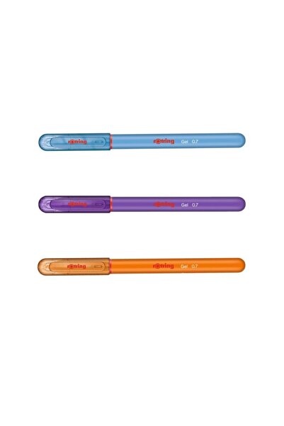 Rotring Jel Mürekkepli Tükenmez Kalem Turuncu Mor A.mavi 3'lü