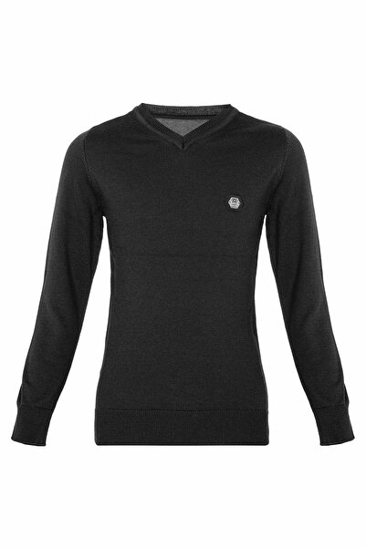 Cipo&Baxx Bp102 V-Neck Black Children's Sweater