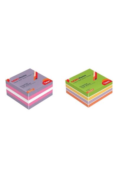 Noki Memo 75x75 مكعب لاصق نيون 450 صفحة مجموعة من 2