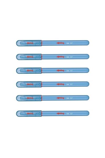 Rotring Jel Mürekkepli Tükenmez Kalem Açık Mavi 6'lı