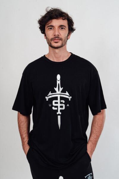 Usa Oversize T-shirt Sword Black