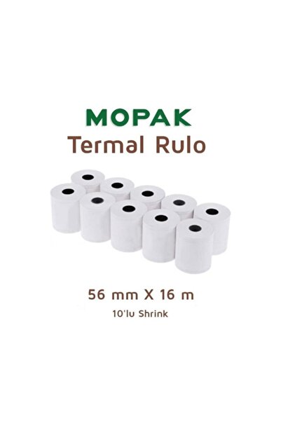 Mopak Termal Yazar Kasa Pos Rulosu 56 Mm X 16 Mt 10'lu