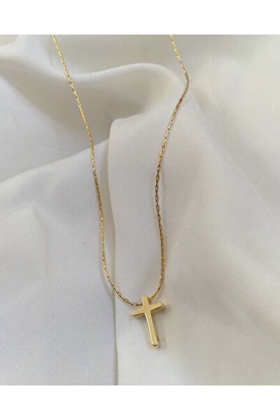 Claritas Takı Kadın Altın Kaplama Mini Haç Kolye