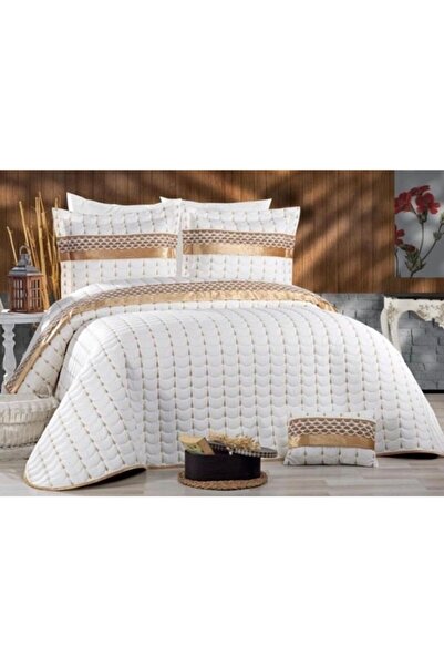 brilant Gündüz Perde Colors Micro Çift Kişilik Yatak Örtüsü Krem Gold