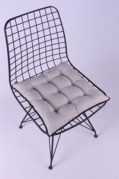 ALTINPAMUK Pera Pofidik Pompom Γκρι Μαξιλάρι Καρέκλας Ειδικό 9 Ραμμένο Κορδόν...